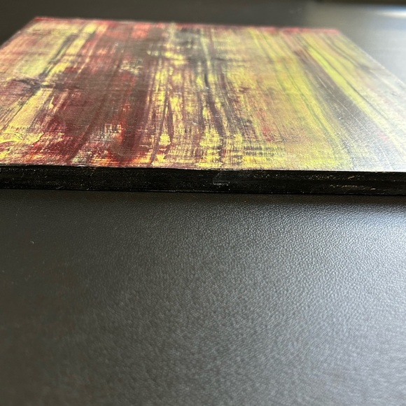 Original Abstract Painting On Reclaimed Wood 12” X 12 “ X 1” A Walk Through Time - Picture 11 of 14